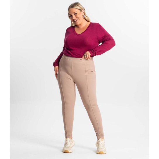Legging Plus Size Em Courino Secret Glam