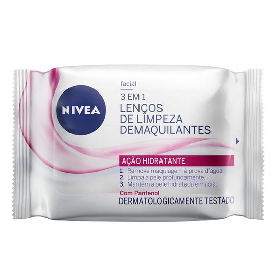 Lenços De Limpeza Demaquilantes Nivea 3 Em 1 Ação Hidratante 25un