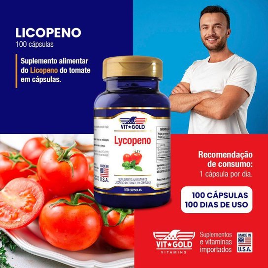Licopeno Vitgold 100 cápsulas importado