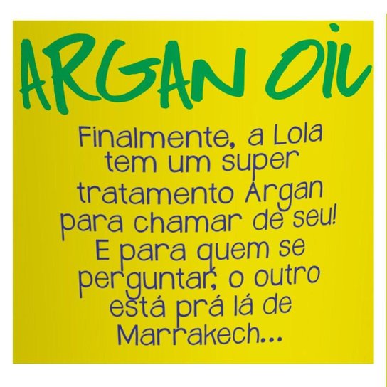 Lola Cosmetics Argan Oil - Máscara de Reconstrução 230g