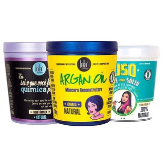 Lola Cosmetics Kit Com 3 Máscara – Liso Leve e Solto + Argan Oil + Eu Sei o Que Você Fez na Química