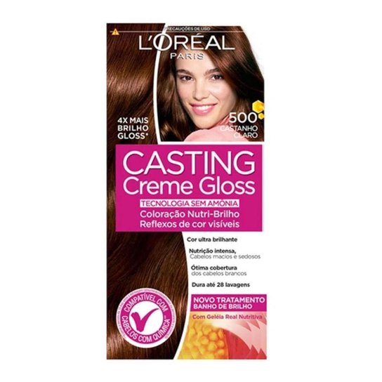 L'Oréal Paris Coloração Casting Creme Gloss Kit - 500 Castanho Claro Kit