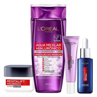 L’Oréal Paris Kit – Água Micelar 200ml + Sérum Noturno Antirrugas Retinol 30ml + Creme Anti-Idade No