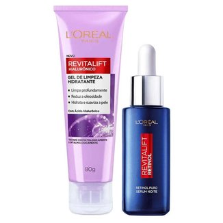 L’Oréal Paris Revitalift Kit – Gel de Limpeza Facial Anti-Idade Hialurônico 80g + Sérum Facial Antir