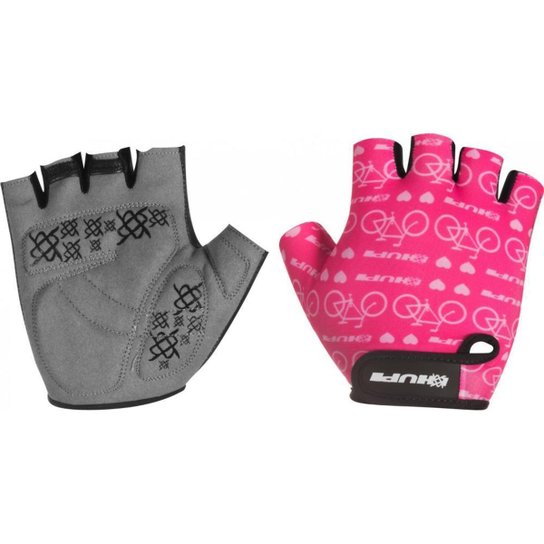 Luva Ciclismo Hupi Eco Dedo Curto Love Bike Feminina