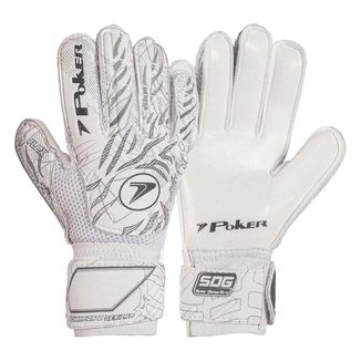 Luva de Goleiro Poker Semi Pro. Multiterreno Champion 8 Branca - 11 - Branco