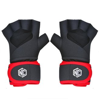 Luva Punho em Neoprene - Preto c/ Vermelho - (Par)