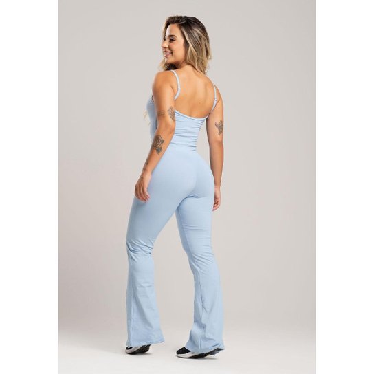 Macacão Fitness Flare Alcinha de Regulagem Poliamida Mvb Modas