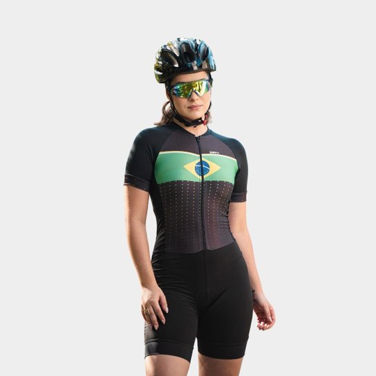 Macaquinho de Ciclismo Feminino Bike Pedal Espuma Speed MTB