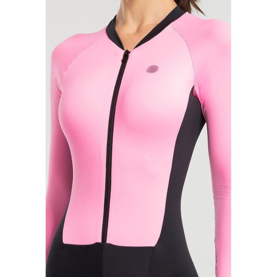 Macaquinho de Ciclismo Feminino Manga Longa Com Forro em Gel e Filtro UV