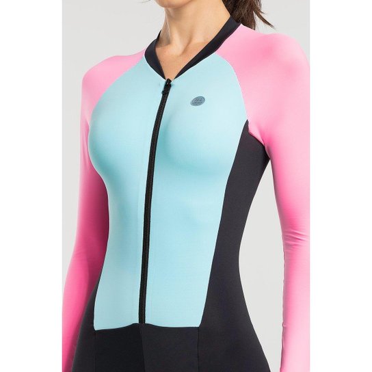 Macaquinho de Ciclismo Feminino Manga Longa Com Forro em Gel e Filtro UV