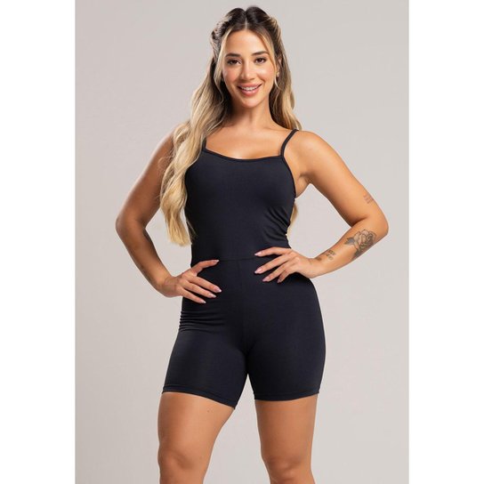 Macaquinho Fitness Alcinha Costas Nua Poliamida Mvb Modas