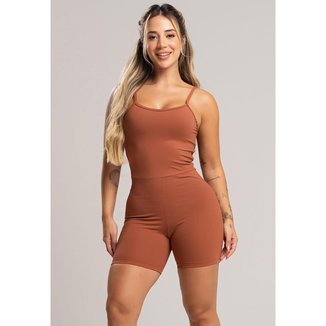 Macaquinho Fitness Alcinha Costas Nua Poliamida Mvb Modas