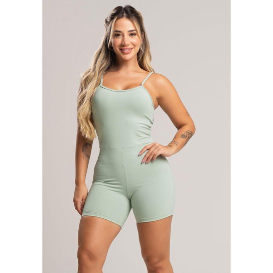 Macaquinho Fitness Alcinha Costas Nua Poliamida Mvb Modas