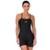 Macaquinho Fitness Feminino Cirrê Alça Fina Sem Bojo Summer Soul - Preto