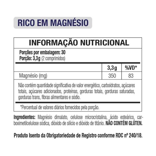Magnesio Dimalato 350mg Vitgold 60 Comp