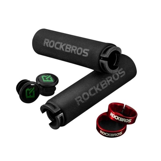 Manopla Rockbros MTB Antiderrapante com Trava de Alumínio – Conforto e Durabilidade