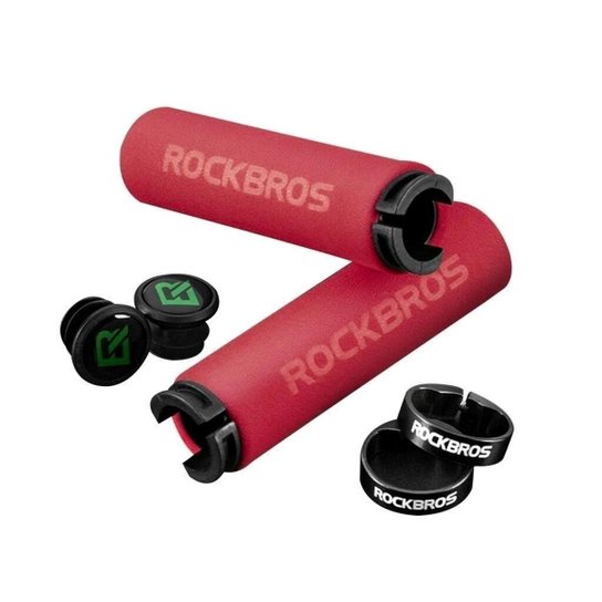 Manopla Rockbros MTB Antiderrapante com Trava de Alumínio – Conforto e Durabilidade