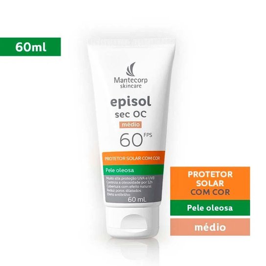 Mantecorp Episol Sec Oc Kit com 3 Unidades – Protetor Solar Facial com Cor FPS60 – Médio 60ml Kit