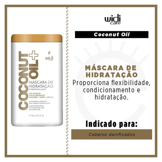 Máscara de Hidratação Widi Care Coconut Oil 1Kg