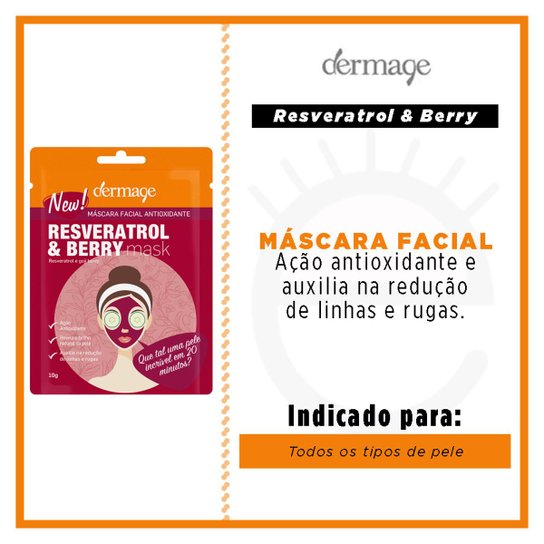 Máscara Facial Dermage Resveratrol & Berry 10g