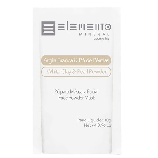 Máscara Facial Elemento Mineral Argila Branca com Pó de Pérolas 30g