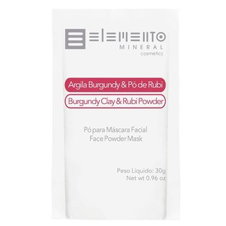 Máscara Facial Elemento Mineral Argila Burgundy com Pó de Rubi 30g