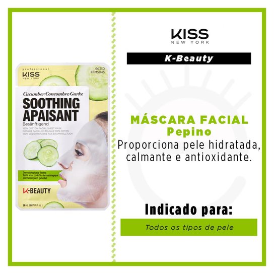 Máscara Facial Kiss NY - Pepino