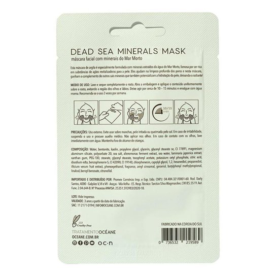 Máscara Facial Océane – Mar Morto, Dead Sea Minerals Mask 8g