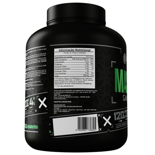 Mass 1800G + Bcaa 300G + Creatina 300G + Gluta 300G + Shaker - Baunilha