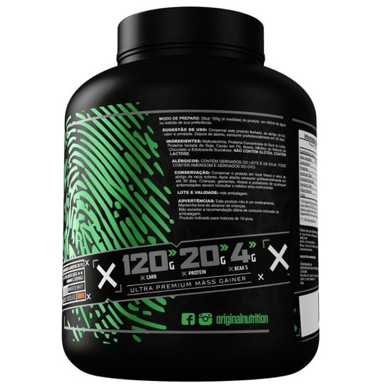 Mass 1800G + Bcaa 300G + Creatina 300G + Gluta 300G + Shaker - Baunilha