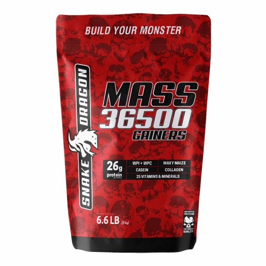 Mass 36500 Gainers, refil 3 kg, Snake Red