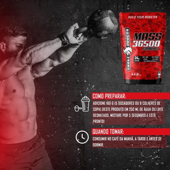 Mass 36500 Gainers, refil 3 kg, Snake Red