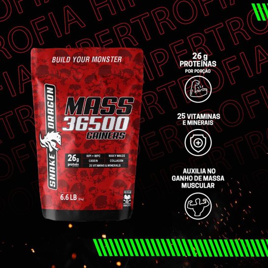 Mass 36500 Gainers, refil 3 kg, Snake Red
