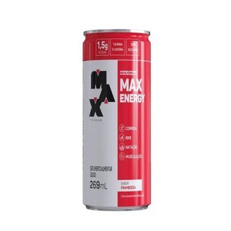 Max Energy Framboesa 269ML - Fardo 6 Latas - Max Titanium - Bebida Energetica