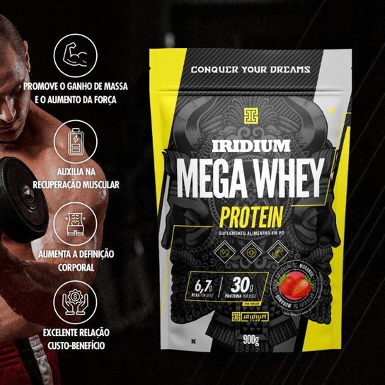 Mega Whey + Atlas Creatina 60 Caps + Polivitamínico 30 caps + Galão Cristal 1L