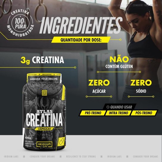 Mega Whey + Atlas Creatina 60 Caps + Polivitamínico 30 caps  + Galão Cristal 1L
