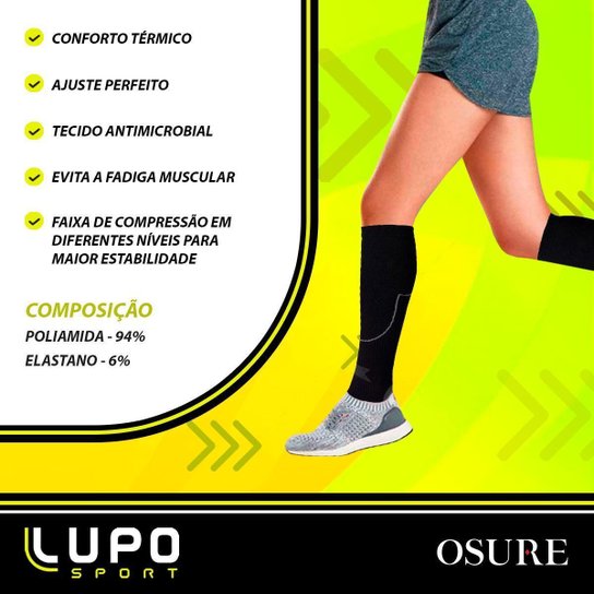 Meia 3/4 Lupo Original Alta Compressão Circulação Cano Super Alto Longo Masculino Feminino