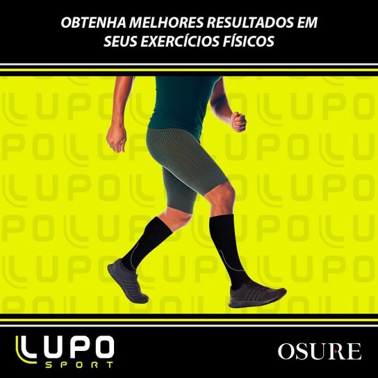 Meia 3/4 Lupo Original Alta Compressão Circulação Cano Super Alto Longo Masculino Feminino