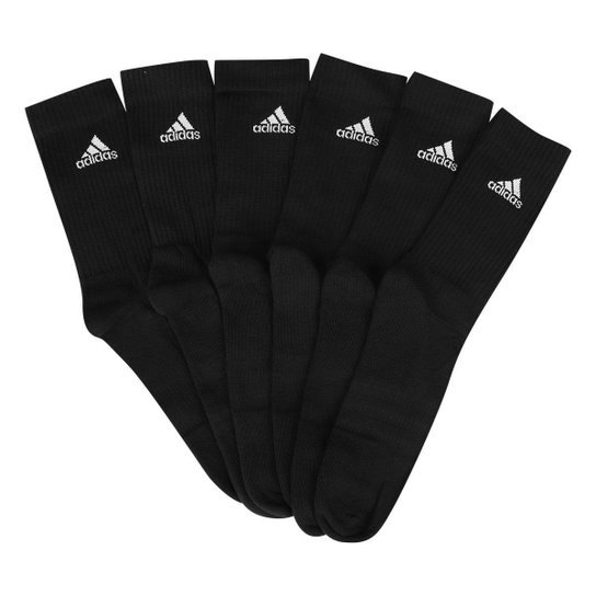 Meia Adidas Cano Alto Com 6 Pares