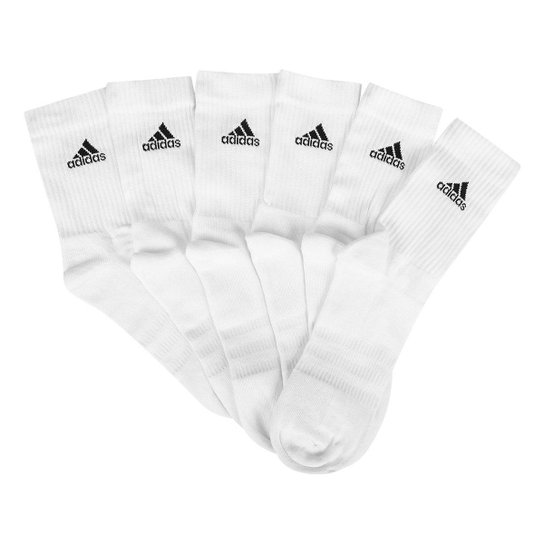 Meia Adidas Cano Alto Com 6 Pares