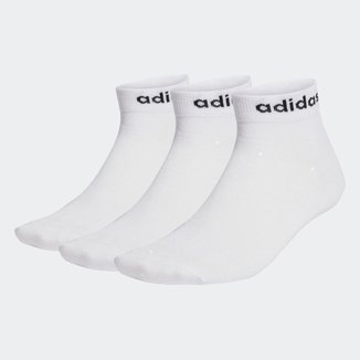 Meia Adidas Finas Linear Ankle 3 Pares