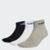 Meia Adidas Finas Linear Ankle 3 Pares - Cinza+Branco