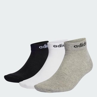 Meia Adidas Finas Linear Ankle 3 Pares