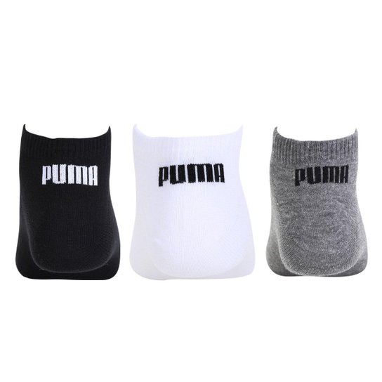 Meia Cano Baixo Puma Logo Pacote c/ 3 Pares