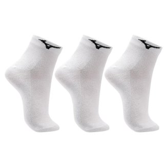 Meia Cano Curto Mizuno Basic - Pacote Com 3 Pares 33-38 Branco