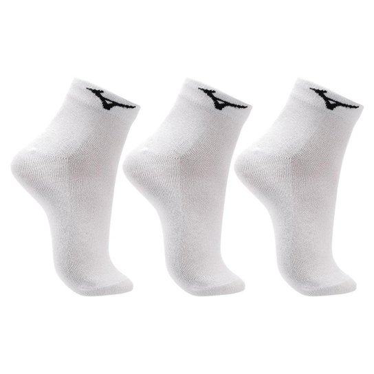 Meia Cano Curto Mizuno Basic - Pacote Com 3 Pares 33-38 Branco