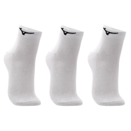 Meia Cano Curto Mizuno Basic - Pacote Com 3 Pares 33-38 Branco
