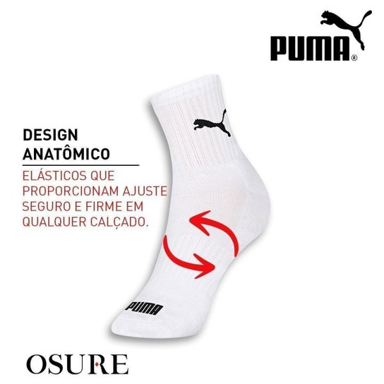 Meia Cano Médio Puma c/ 03 Pares