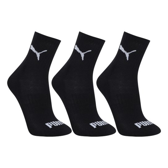 Meia Cano Médio Puma Logo c/ 3 Pares